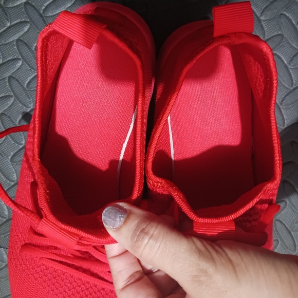 Men red lace up breathable sneakers - Picture 5 of 13